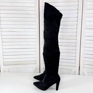 Shoe’n Tale Microfiber Over The Knee Thigh High Boots Black 7.5 Block Heel